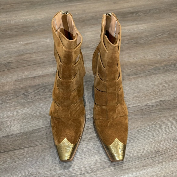 Free People Brayden Fisherman Sienna Brown Suede Boots - Picture 3 of 9